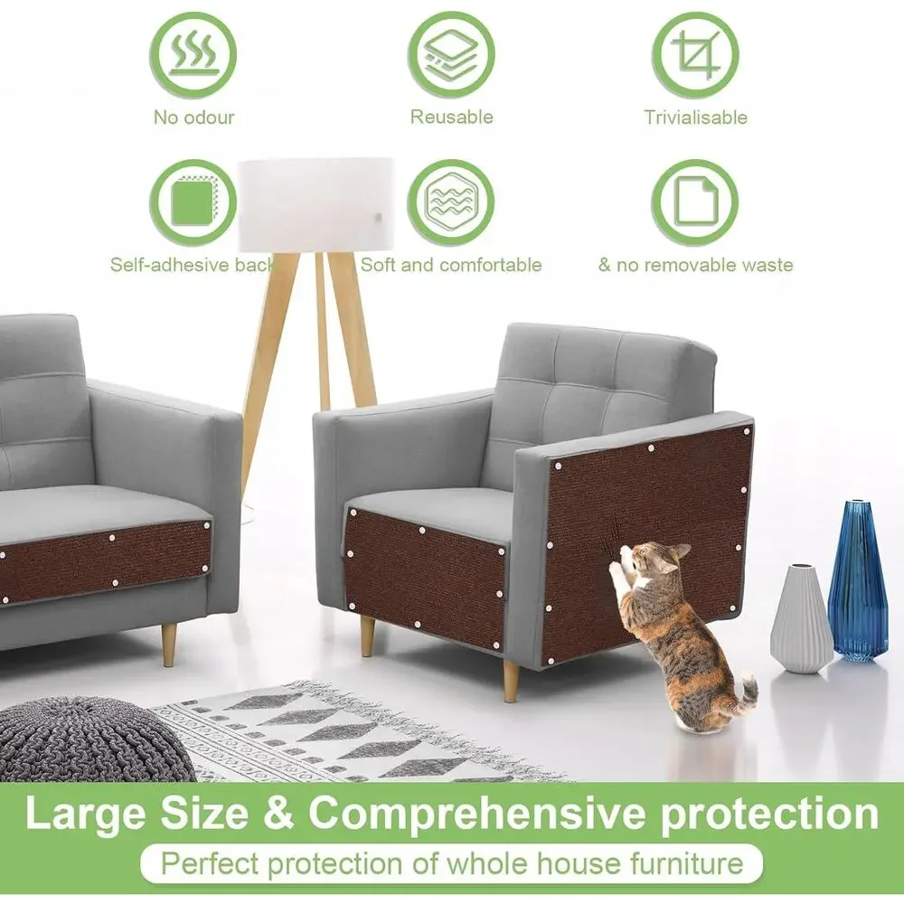 Self-Adhesive Cat Scratching Mat | Trimmable Couch & Furniture Protector
